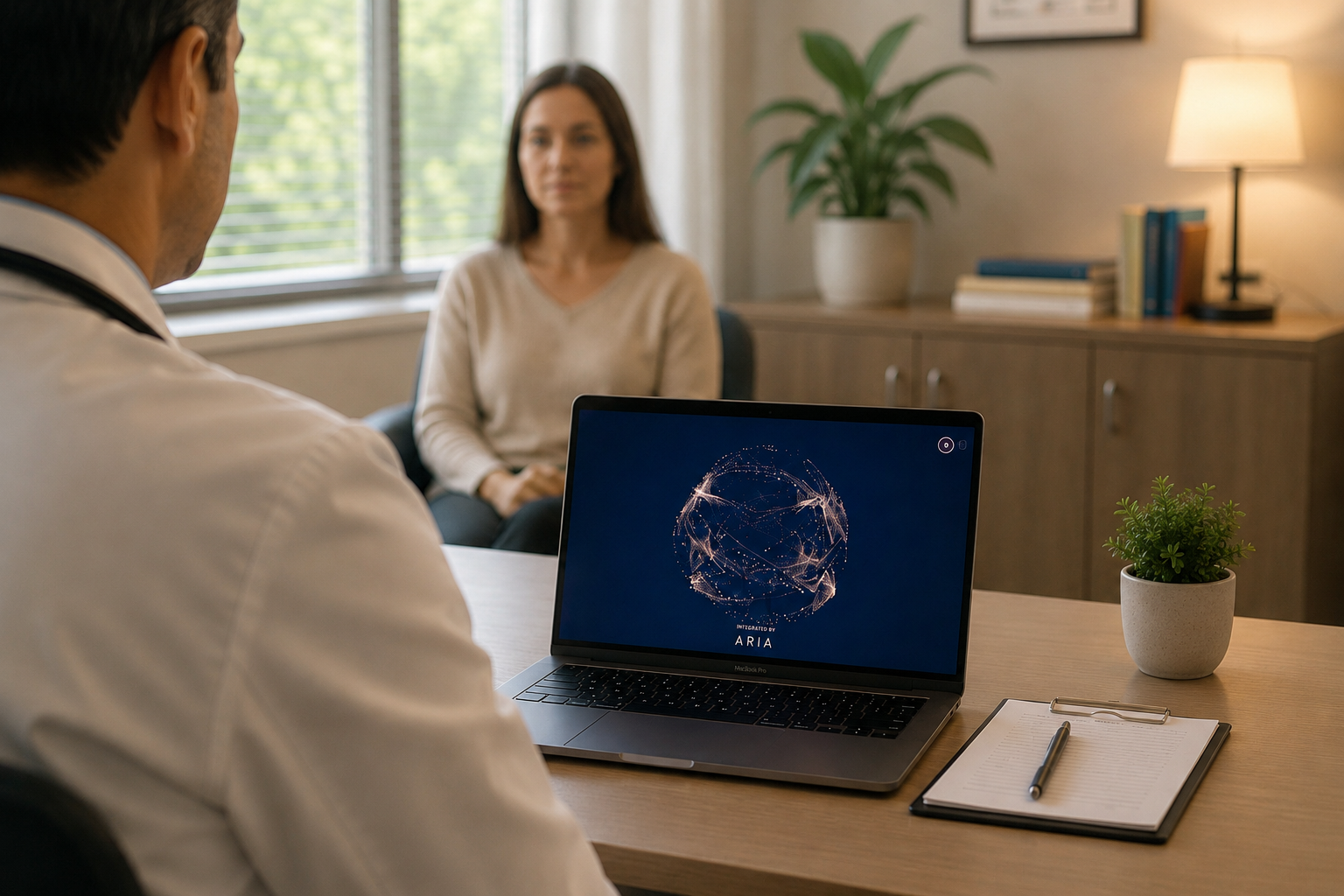 ARIA Consultorio interface supporting a medical consultation